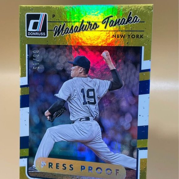 2017 Panini Donruss Gold Masahiro Tanaka Serial 59/99 New York Yankees Card #128 - Picture 4 of 6